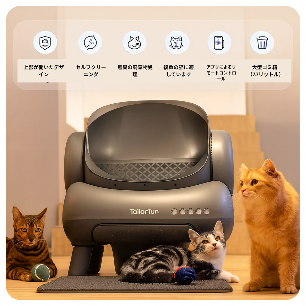 TailorTun m1 Open-top Self-cleaning Cat Litter Box
