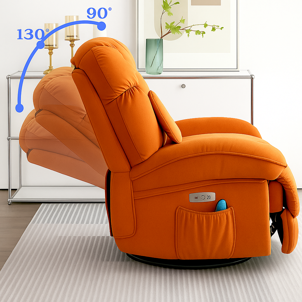 Wide Power Recliner Chair with Vibration Massage and Heated